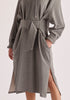 Paisie Belted Hoodie Dress in Grey Close Up
